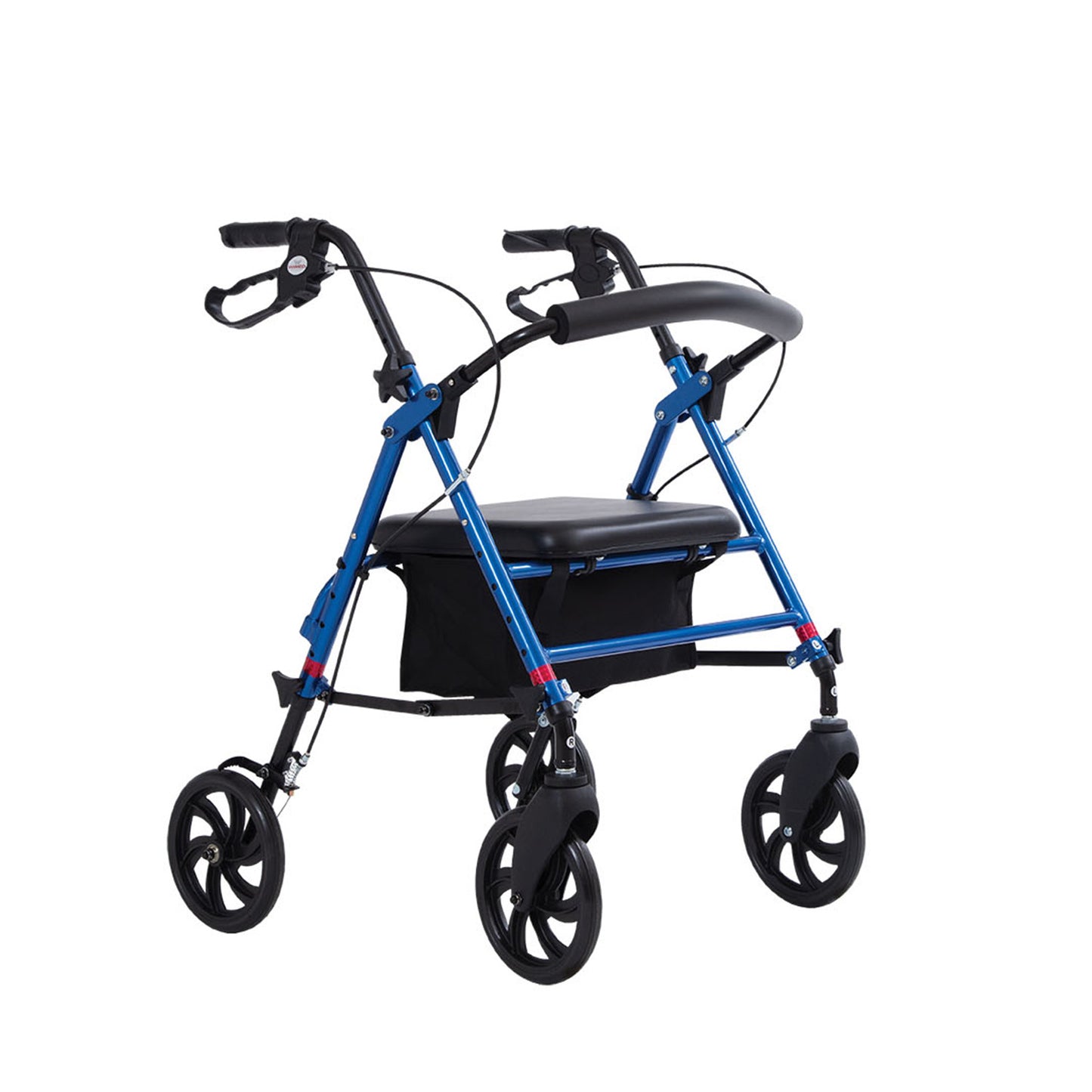 Rollator in alluminio pieghevole blu con borsa 20cm