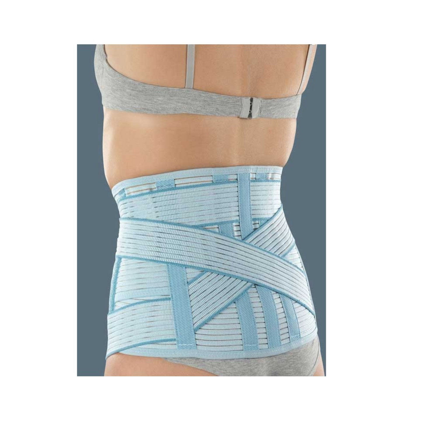 PR1 1870H LINEARPLUS 70 - Corsetto elastico millerighe basso con tiranti ad incrocio posteriore col. azzurro