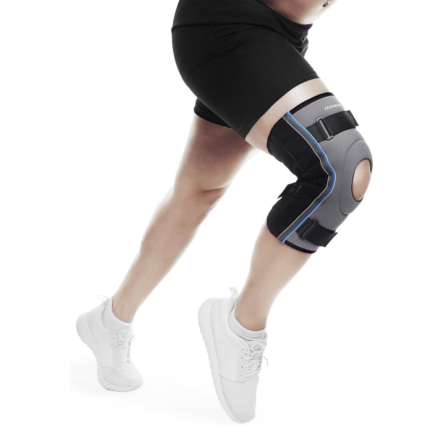 Ginocchiera Hyper X con supporto rotuleo - Rehaband 7783 Grigio
