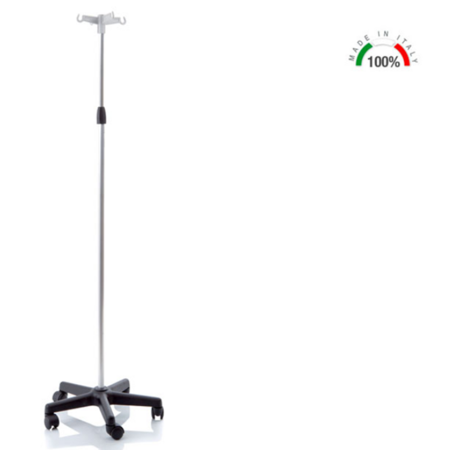 Asta Flebo in alluminio con 4 ganci