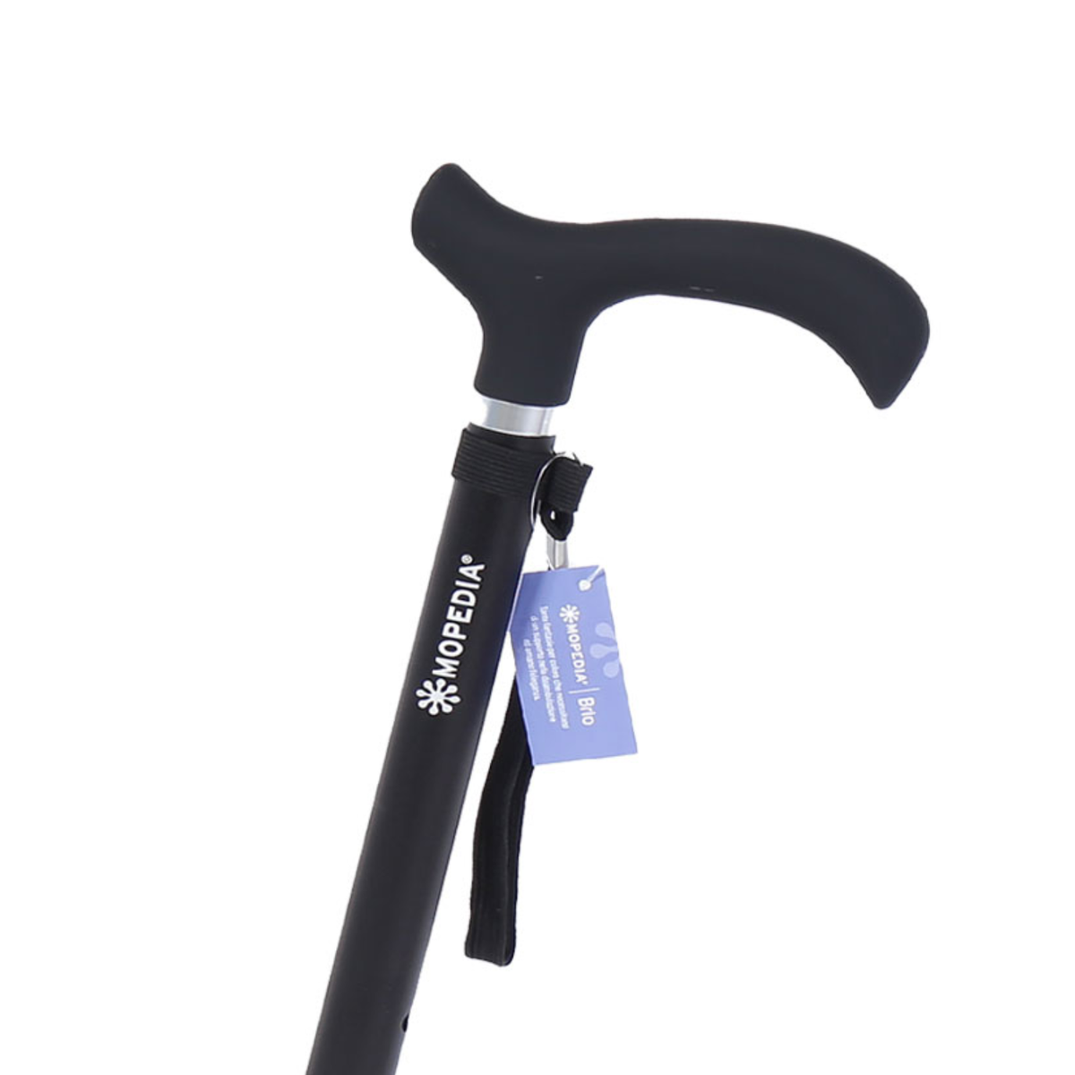 Bastone in alluminio monocromatico con manico Derby in ABS e TPR – Brio RP162