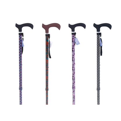 Bastone in alluminio fantasia con manico Derby in ABS e TPR – Brio RP167 Purple