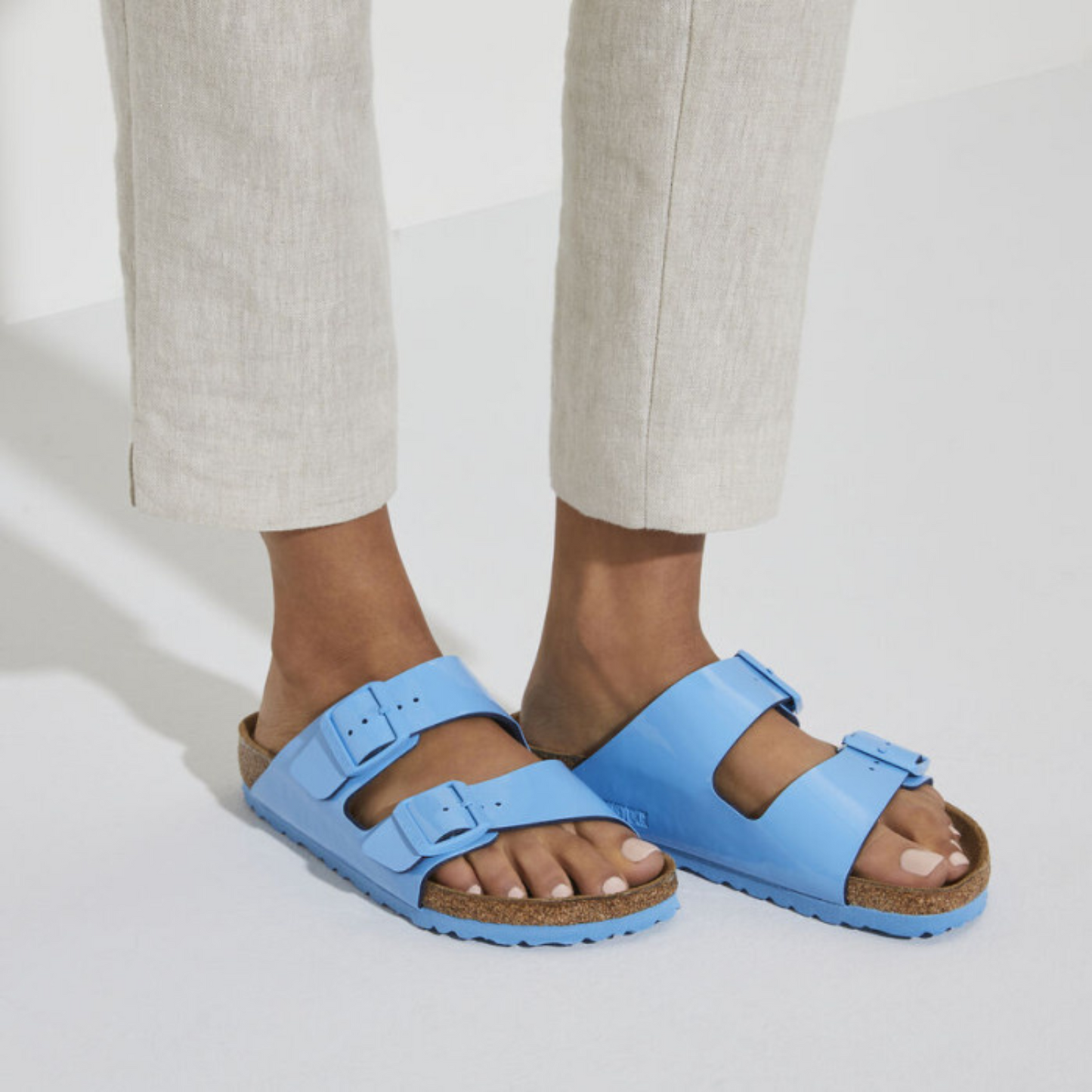 Ciabatta Arizona Patent Sky Blue Birkenstock