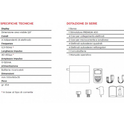 Elettrostimolatore 4 canali Premium 400