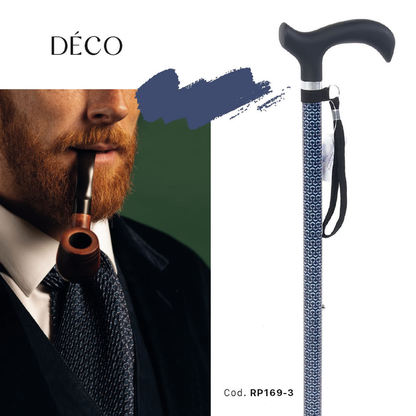 Bastone in alluminio fantasia con manico Derby in ABS e TPR – Brio RP169