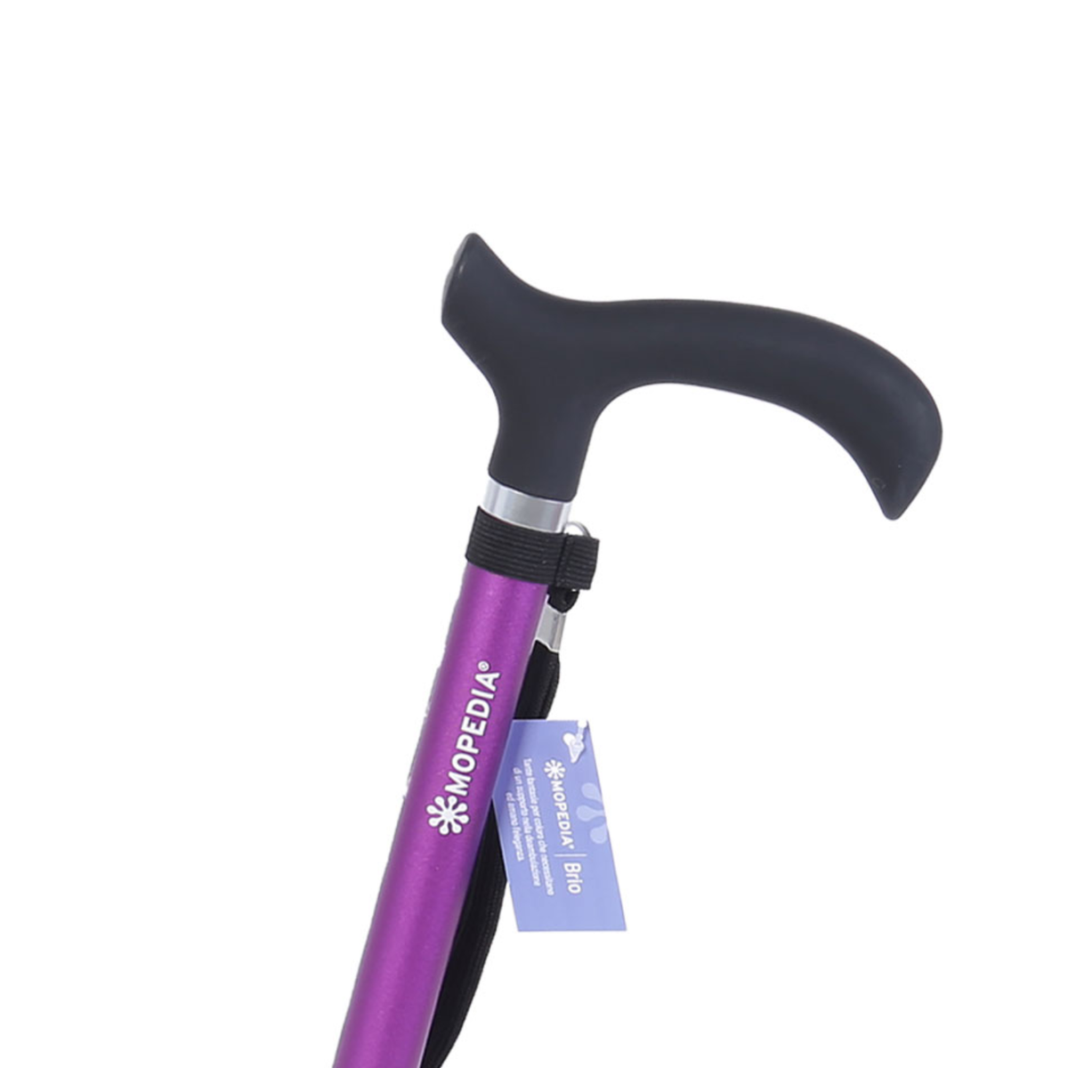 Bastone in alluminio monocromatico con manico Derby in ABS e TPR – Brio RP162
