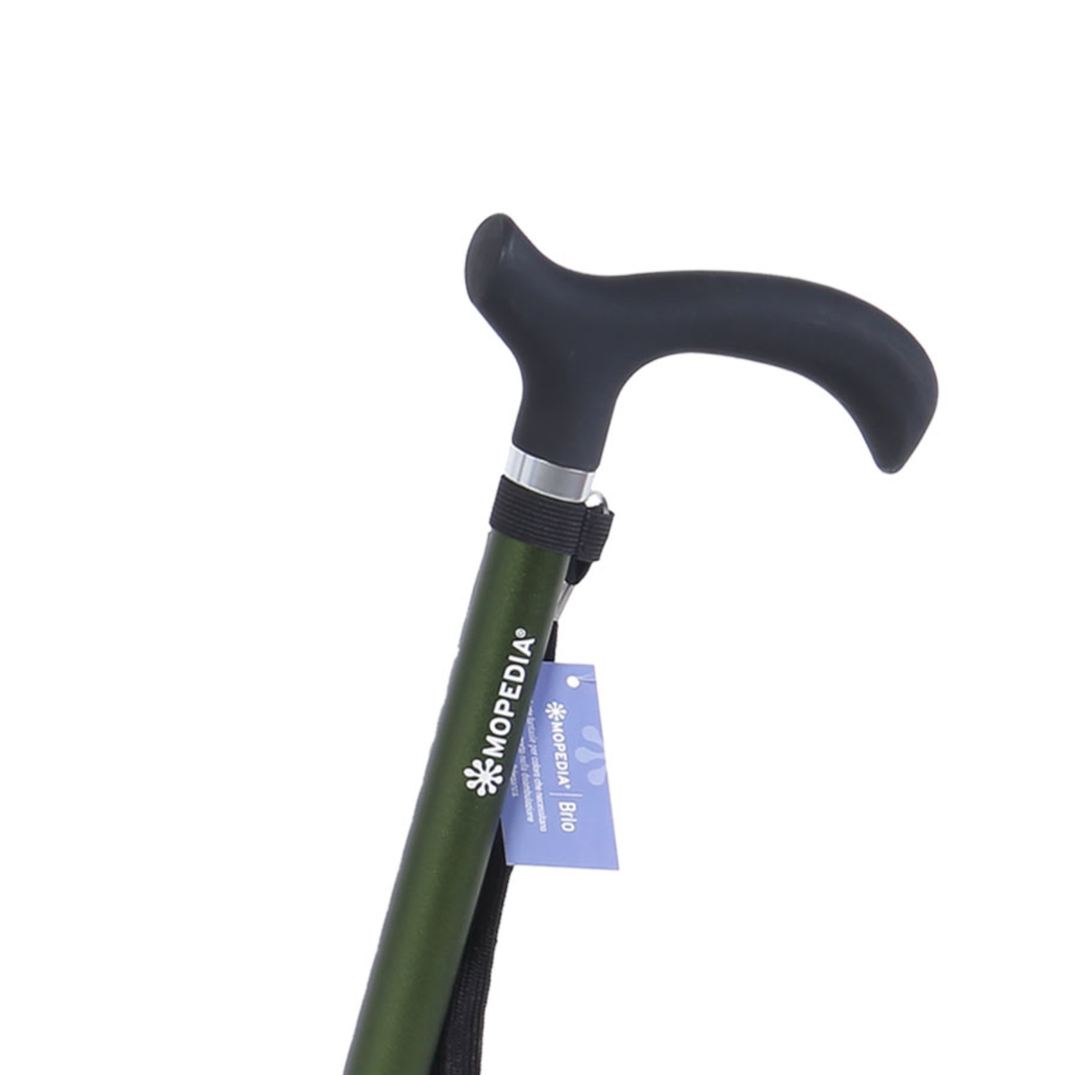 Bastone in alluminio monocromatico con manico Derby in ABS e TPR – Brio RP162