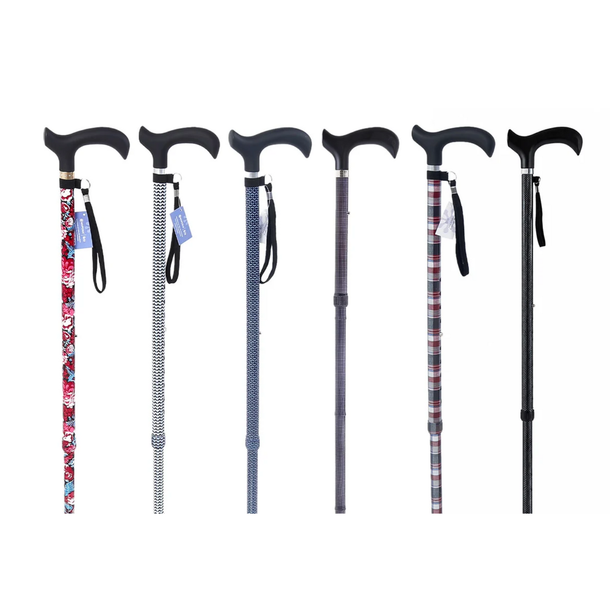 Bastone in alluminio fantasia con manico Derby in ABS e TPR – Brio RP169