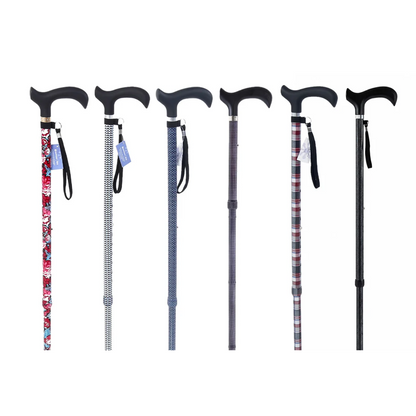 Bastone in alluminio fantasia con manico Derby in ABS e TPR – Brio RP169